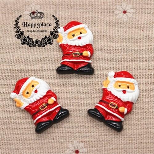 10pcs Resin Flatback Cabochon Santa Claus Christmas Miniature Art Supply Decoration Charm Craft, 20*30mm