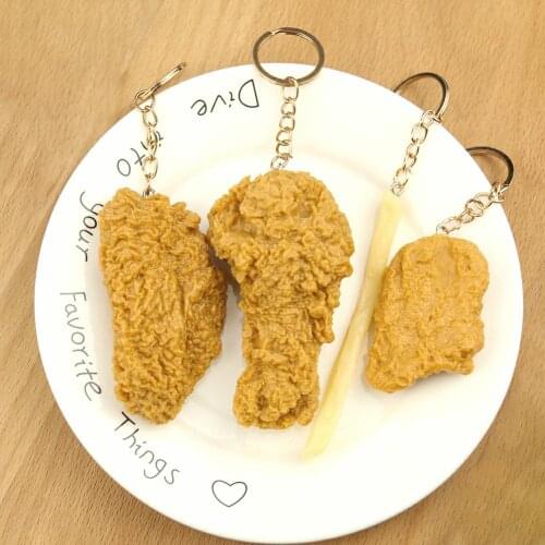 Personalized Creative Simulation Food Fried Chicken Key Chain Chicken Leg Model Shooting Props Dessert Burger Restaurant Decor