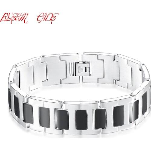 Stainless Steel Trendy Bracelet Men Chain Link Stainless Steel Charm Bracelets