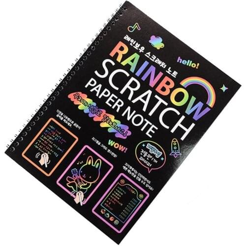 Cartoon Scratch Painting - Student Scratching Paper Magical Colorful Stationery Scratching Drawing Books Toys For Children