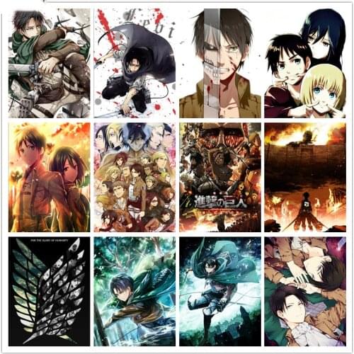 5D DIY Diamond Painting Embroidery Full Anime Art Attack On Titan Handmade Mosaic Cross Stitch Kits Cartoon Home Decor