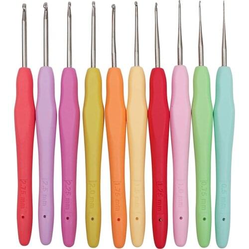 5Pcs Crochet Hook Set Rubber Handle Aluminum Knitting Needles 2-4mm Yarn Crochet Needles DIY Weave Craft Knitting Sewing Tool