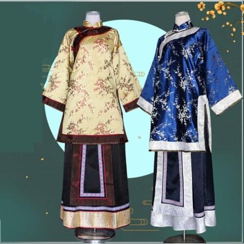 BALDAUREN New Clothing Type Qing Dynasty Wife Costume Republic Of China Style Show Wo Clothing Chinese Stage Clothes Women