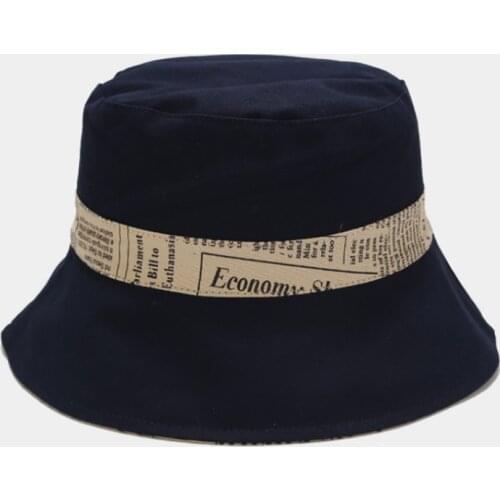 Both Sides Wearable Newspaper Retro Printing Ladies Bucket Hat Fashion Basin Hat Fisherman Hat Bucket Cap 1 buyer
