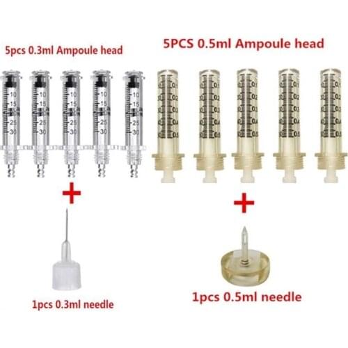 0.5ml/0.3ml Disposable Syringe Ampoule Head Needles Independent Sterile Package No Needle Lip Filler Syringes For Hyaluron Pen