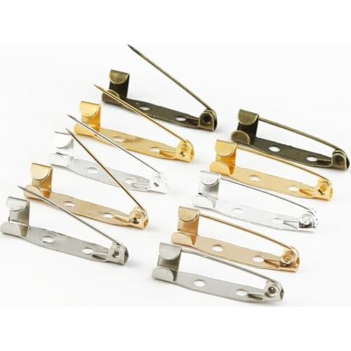 10pcs/lot Brooch Clip Base Pins 15 20 25 30 35mm Safety Pins Brooch Settings Blank Base For DIY Jewelry Crafts Making Supplies