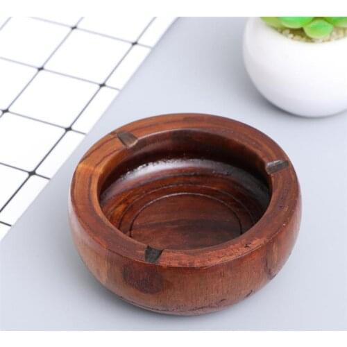 Retro Solid Wood Ashtray Wood Craft Home Decoration Ornaments Bar Decoration Smoking Room Accessories