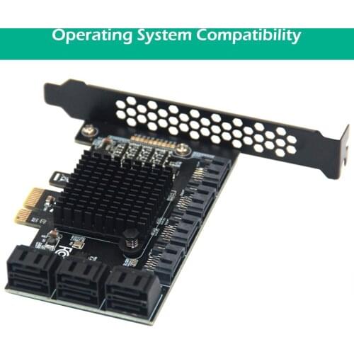 Expansion Card PCIE 1X to 6/10 Ports Adapter SATA3.0 6Gbps Interface Rate Riser Expansion Card for Desktop PC Computer Converter