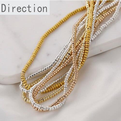 Hematite Gold-plated Wheel Flat Beads Diy Bracelet Necklace Earrings Beaded Material Accessories