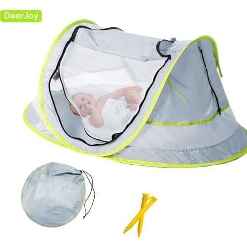 Portable Baby Tent Pop Up Beach Tent for Baby Enhanced Ventilation UPF 50+ Sun Shelter Infant Baby Camping Bed with Mosquito Net