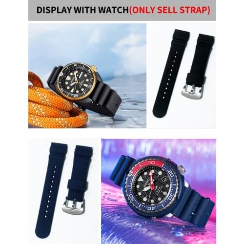 22mm Diver Rubber Strap Soft Silicone Replacement Wrist Strap Bracelet With Tools For Grand Seiko Watch 5 PROSPEX SRPA21J1 Blue