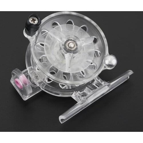 Ultralight 45mm 55mm Fishing Reel Transparent ABS Plastic Former Fly Fishing Wheel Ice Fishing Wheel for Right Hand