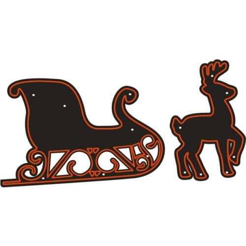 Christmas Deer Metal Cutting Dies for DIY Scrapbooking Cut Animals Stamps Paper Cut Stencil Template 5 Pcs Marry Christmas