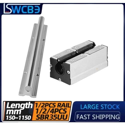 Lengthened open box linear guide rail, SBR35 rail, L=150-1150mm,Lengthened dustproof, woodworking optical axis guide