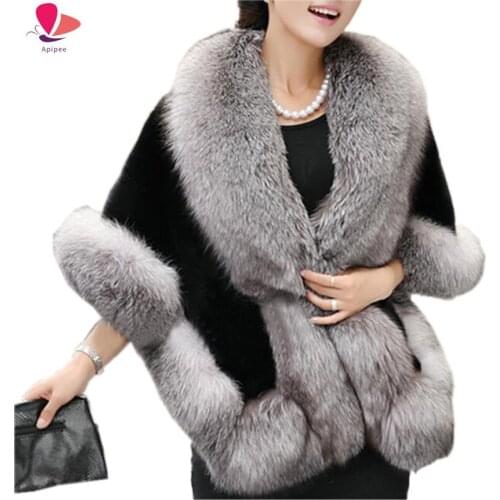 2021 Winter Leather Grass Fox Fur Mink Rabbit Fur Poncho Cape Bridal Wedding Dress Shawl Cape Women Vest Fur Coat