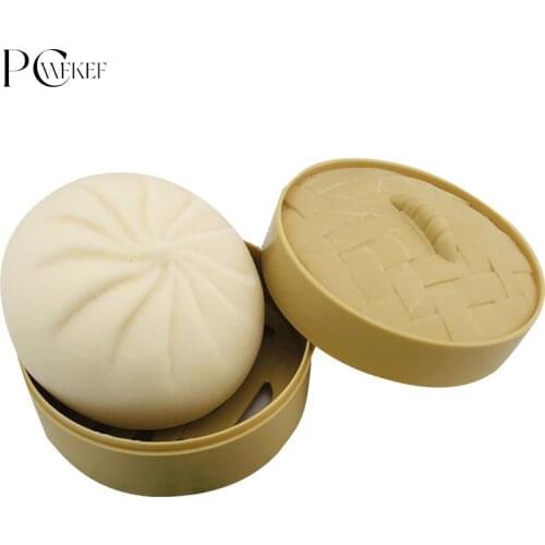1 Pcs Steamed Stuffed Bun Simulation Steamed Dumplings Decompression Toy Stress