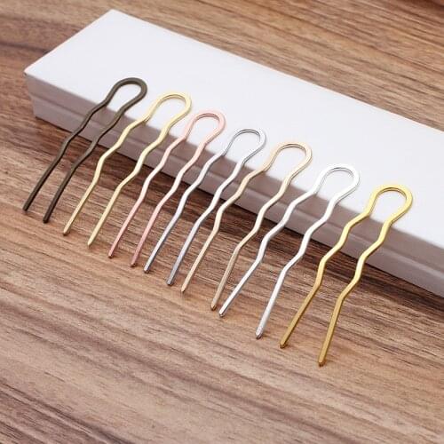 10Pcs 70mm Copper Hair Sticks Ornaments Handmade Simple Hair Pins Clips Bridal Headpiece for Women Wedding Hair Accessories