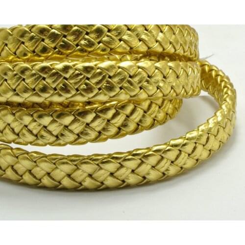16.4 Feets Gold Flat Braided Synthetic Leather Cord 10X4mm Jewelry diy decorative accessories