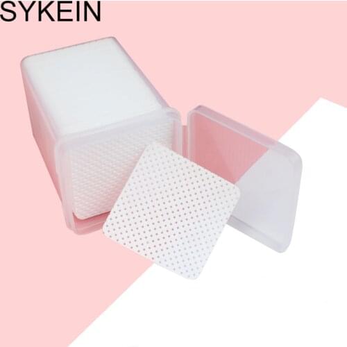 200PCS Eyelash Glue Remover Wipe Lint-Free Paper Cotton Wipes Glue Bottle Mouth Cleaning Remover Paper Cleaner Pads with Box