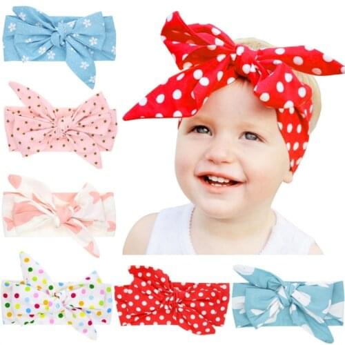 2020 Fashion Baby Girl Cute Supreme Headband Bebe Kids Girls Bow Dot Headbands Bow Boho Bunny Dot Bowknot Headwear Photo Props