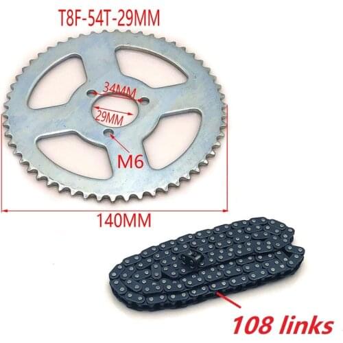 47cc 49cc pocket bike chain 25H 108loops +rear chain sprocket mini moto atv quad 2 stroke engine parts accessories free ship