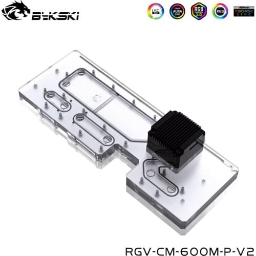 BYKSKI Acrylic Distro Plate For Cooler Master SL600M Cabinet ,RGB Water Tank ,Professionally Used Reservoir RGV-CM-600M-P-V2