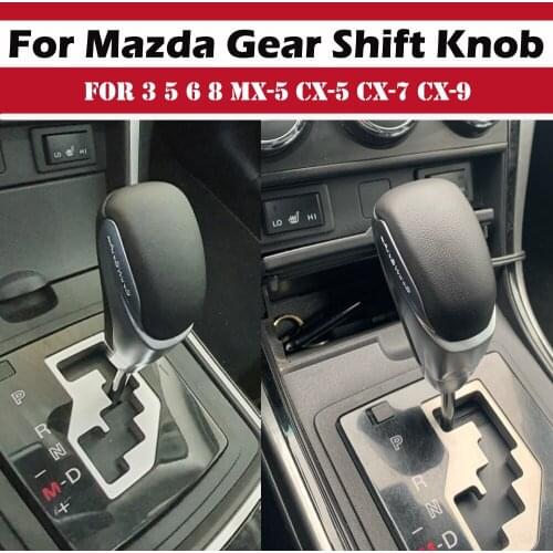 Automatic Shifter Car Gear Shift Knob Head Lever Accessories For Mazda 3 5 6 8 For MX-5 CX-5 CX-7 CX-9 3BK Car Styling