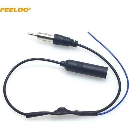 FEELDO Car Radio FM Antenna Adapter With Booster Installation Connector Cable for Volkswagen BMW AUDI Ford Plug Wire Harness