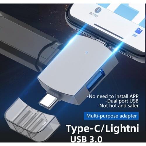 C54 The New OTG Adapter Portable 3.0 USB USB Flash Drive Mouse Keyboard Headset Converter Type-c/Lightni Mobile Phone Universal