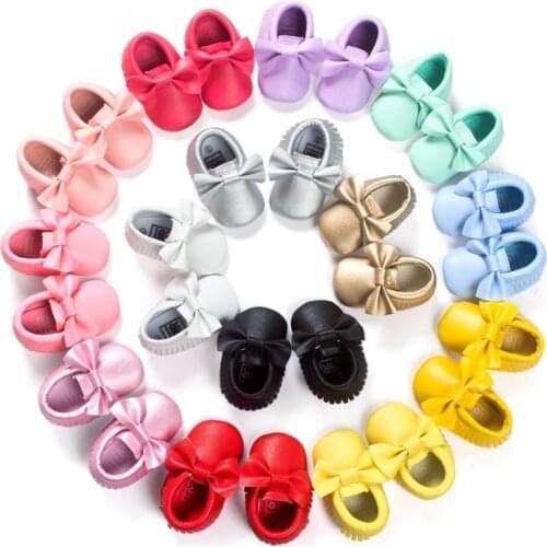 14 Colors Baby Girls Princess Shoes Fringe Soft Moccasin Infant Toddler Girl Leather Crib Shoes 0-18M