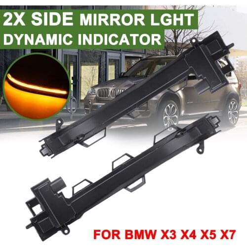 For BMW X3 G01X4 G02 X5 G05 X7 G071 Pair Led Car Daytime Fog Day Running Lights Rearview Mirror Dynamic Strobe Strip Turn Lamp