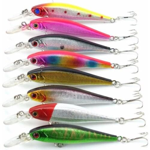 HiUmi 8Pcs 10.1cm 9.36g New Minnow Fishing Lures Fish Minnow Lure Tackle Hard Bait Pesca Wobbler Artificial Swim bait
