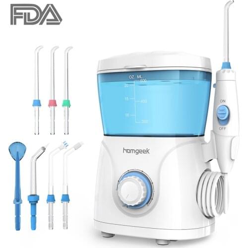 Homgeek Oral Irrigator 600ml 7pcs Tips Water Flosser Teeth Cleaning Water Pick irrigators Flossing Oral Hygiene