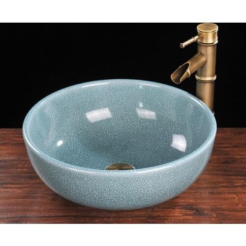 Jingdezhen Bathroom ceramic sink wash basin Porcelain Counter Top Wash Basin Bathroom Sinks laundry room sink