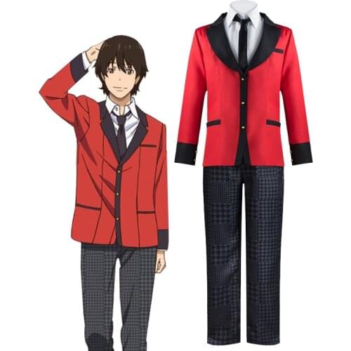 Anime Kakegurui Suzui ryota Cosplay Costume Japanese High School JK Uniform Mans Halloween Full Set Costume with Wig