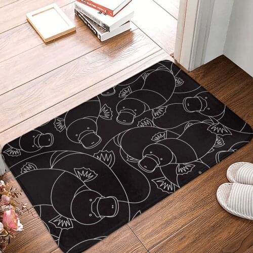 Minimalist Platypus Black And White Doormat Carpet Mat Polyester Anti-slip Floor Decor Bath Bathroom Kitchen Living Room 40x60