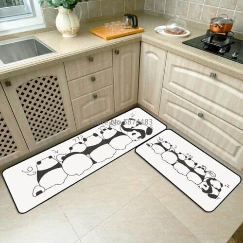 Fashionable Modern Cartoon Cute Little Panda Kitchen Mat Combination Entry Mat Bedroom Long Non-slip Bedside Blanket