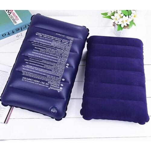 Non Slip Outdoor Inflatable Pillow Puncture-Resistant PVC Soft Backrest Portable Camping Flocking Cushion Home Travel Pillows