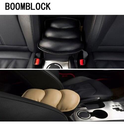 BOOMBLOCK 1cps Car Rest Armrest Box Pad Leather For Audi A4 A3 A6 C6 B7 B8 B5 Q5 Seat Leon Ibiza Skoda Fabia Yeti Accessories