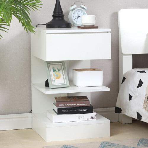 Pratical Bedside Table Nordic Bedroom Cabinet Storage Space Saving With Sliding Rails Nordic Economy Wardrobe Closet HWC