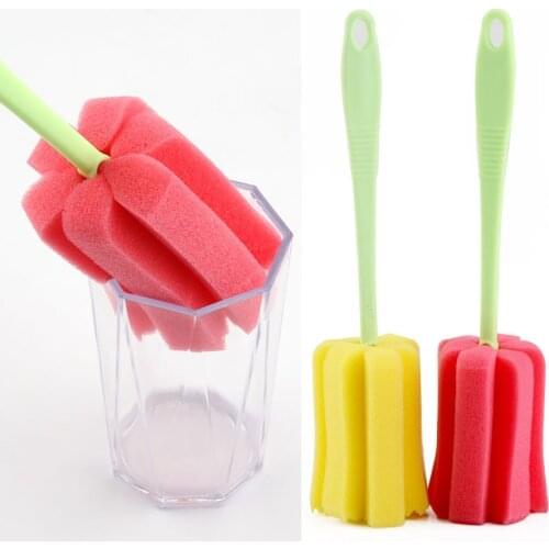 OTHERHOUSE Simple Sponge Brushes Cup Mag Handle Brush Coffee Tea Glass Bottle Cleaner Brush Home Cleaning Tool
