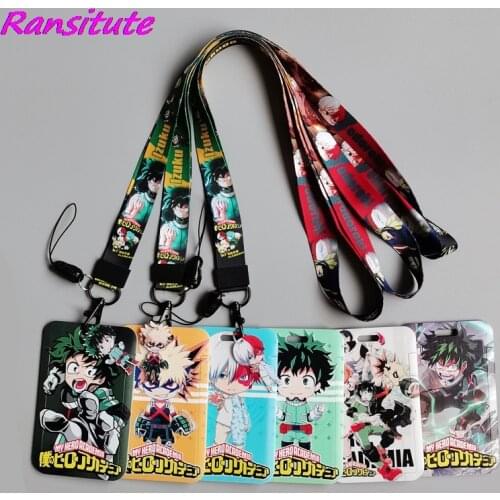 Ransitute R2142 Cartoon My Hero School Lanyard For Key Neck Strap Lanyard ID Badge Holder Key Chain Key Holder DIY Hang Rope