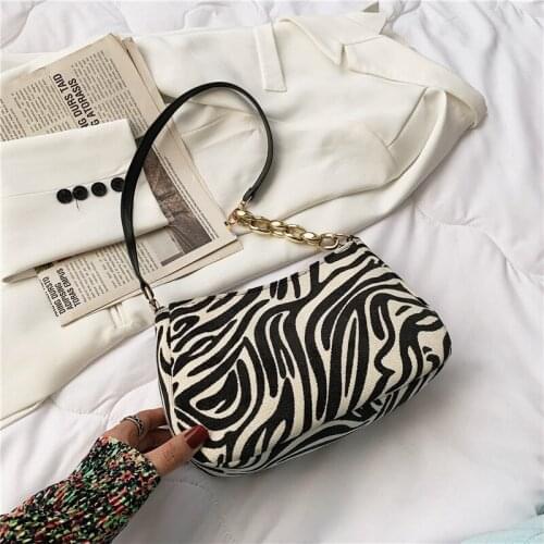 Retro Canvas Handbags for Women 2021 New Fashion Personality Womens Shoulder Bag Leopard Lattice Zipper Shopping Bag
