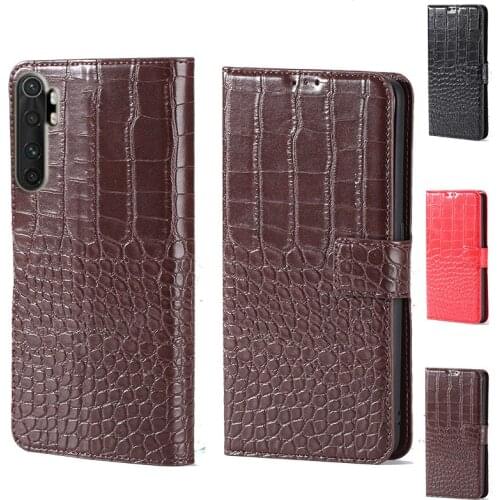 Luxury Crocodile design Flip Leather Wallet Phone Case For Xiaomi Mi Note 10 Lite Stand Function Phone cover card slot