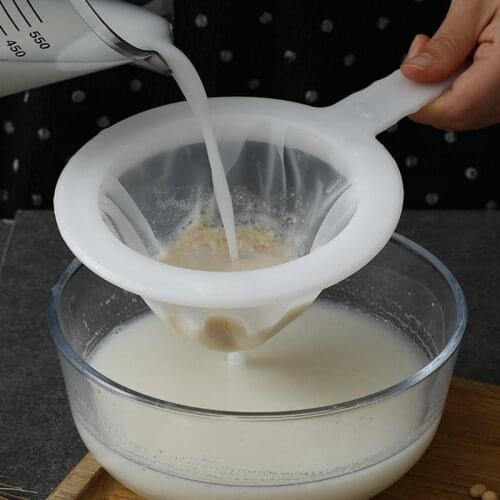 Mesh Kitchen Fine Strainer Soybean Milk Residue Reusable Nylon Filter Sieve Household For Coffee Yogurt Kitchen Colander Tools