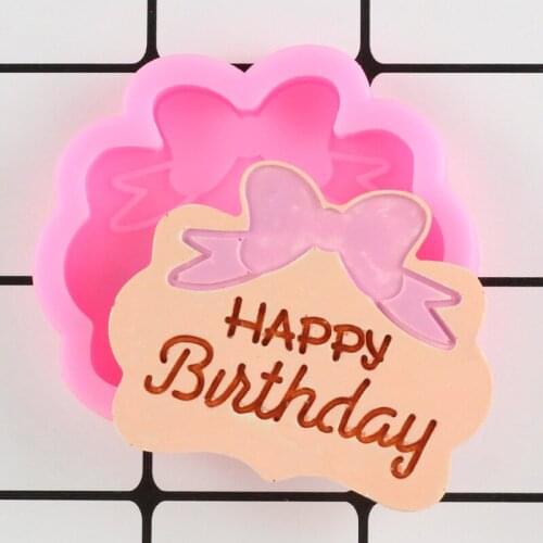 Happy Birthday Letter Cake Border Fondant Cake Decorating Tools Cupcake Topper Silicone Mould Candy Resin Clay Chocolate Molds