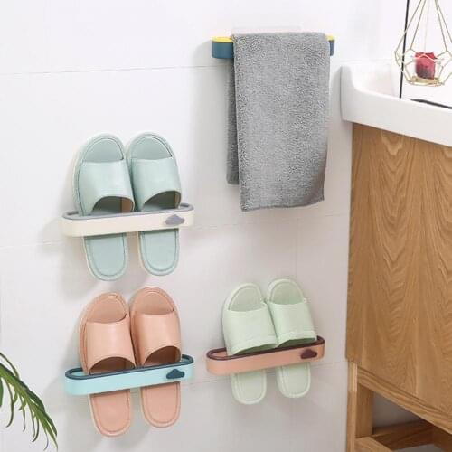 Slipper Rack Fashion Creative Punch-free Cartoon Shoe Rack Towel Rack Self-adhesive Organizer for Home