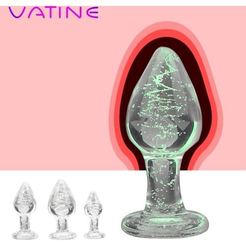 VATINE Luminous Glass Butt Plug Anal Plug Toys for Adults Anal Dilators Sex Anal Beads Sex Shop Sex Toys for Couples