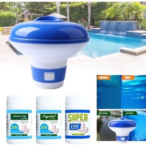 100pcs Tablets Disinfection Pills Swimming Pool Chlorine Tablets Instant Effervescent Pipes Cleaning Floating Pool Dispenser