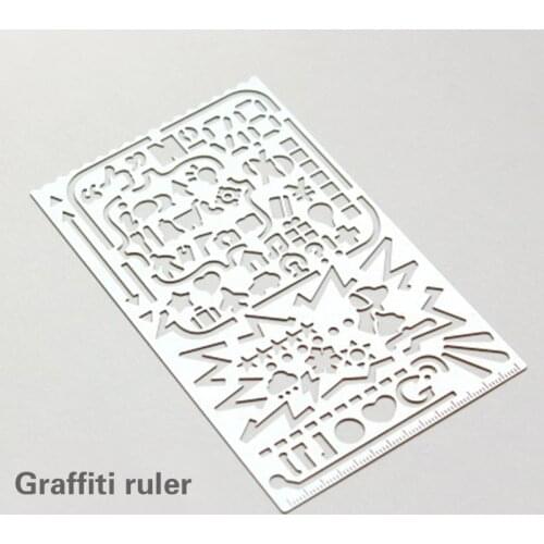 Creative metal hollow Stencils arrow cat Mouse pattern flower Stencil Geometric Template Ruler Stencil Drawing Measuring Tool